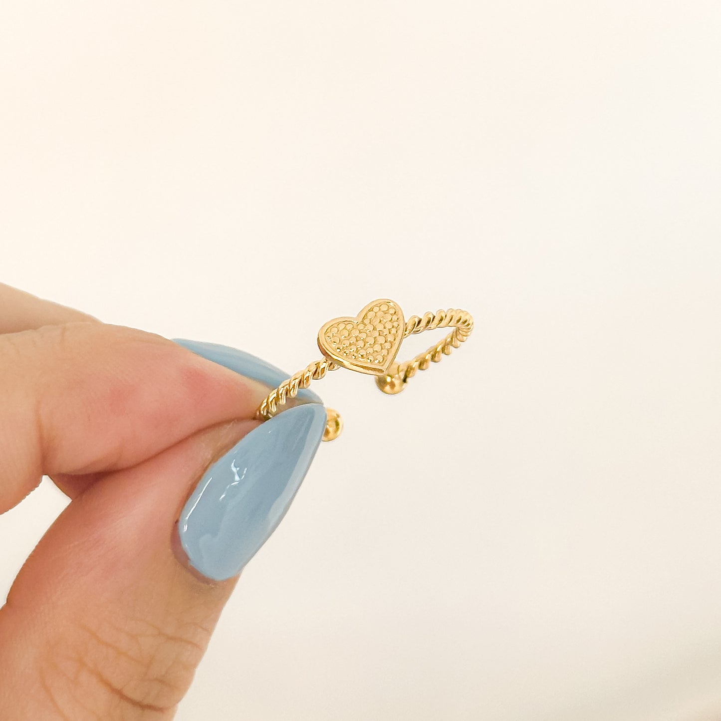 Anillo corazón puntitos