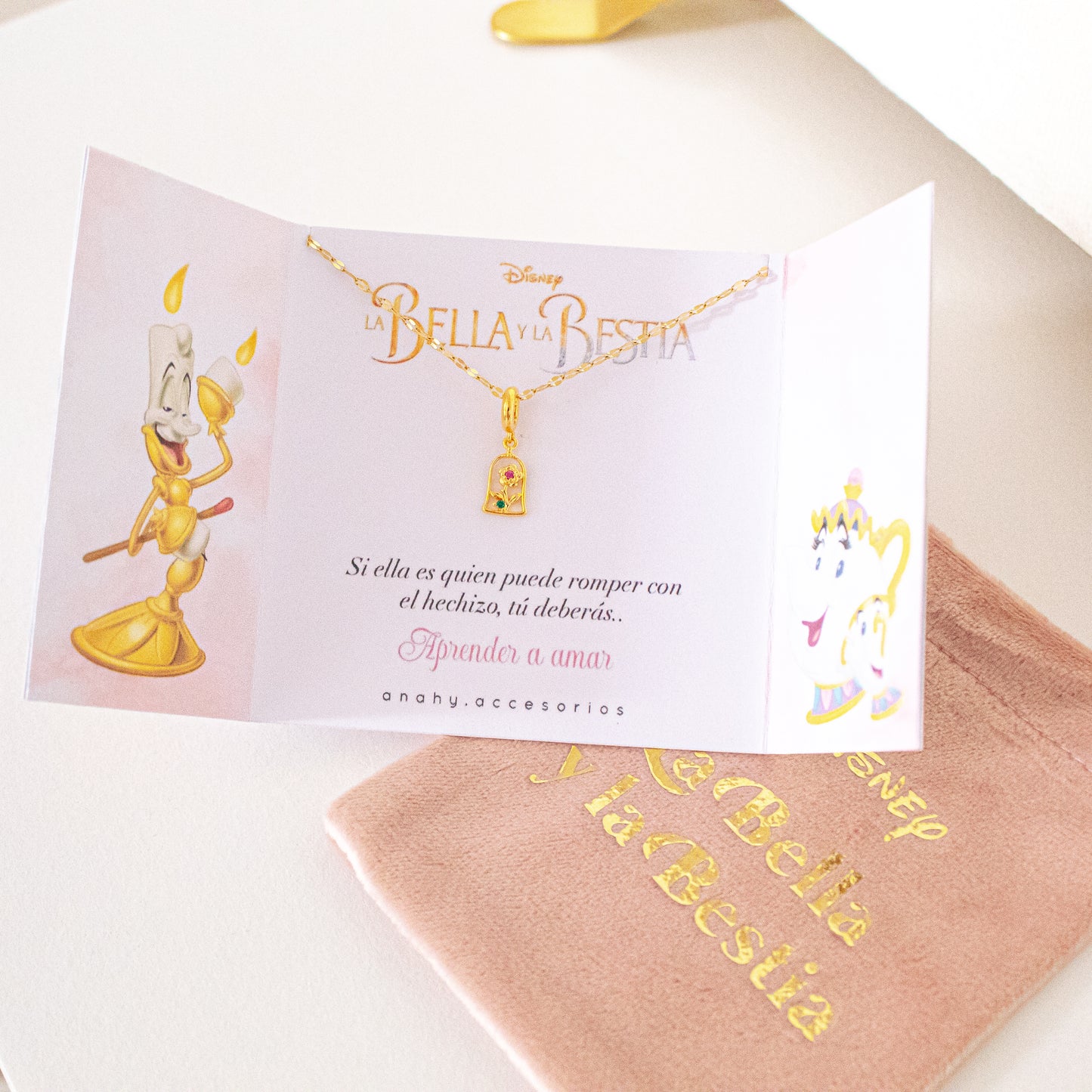 Princesa Bella y Bestia - Rosa