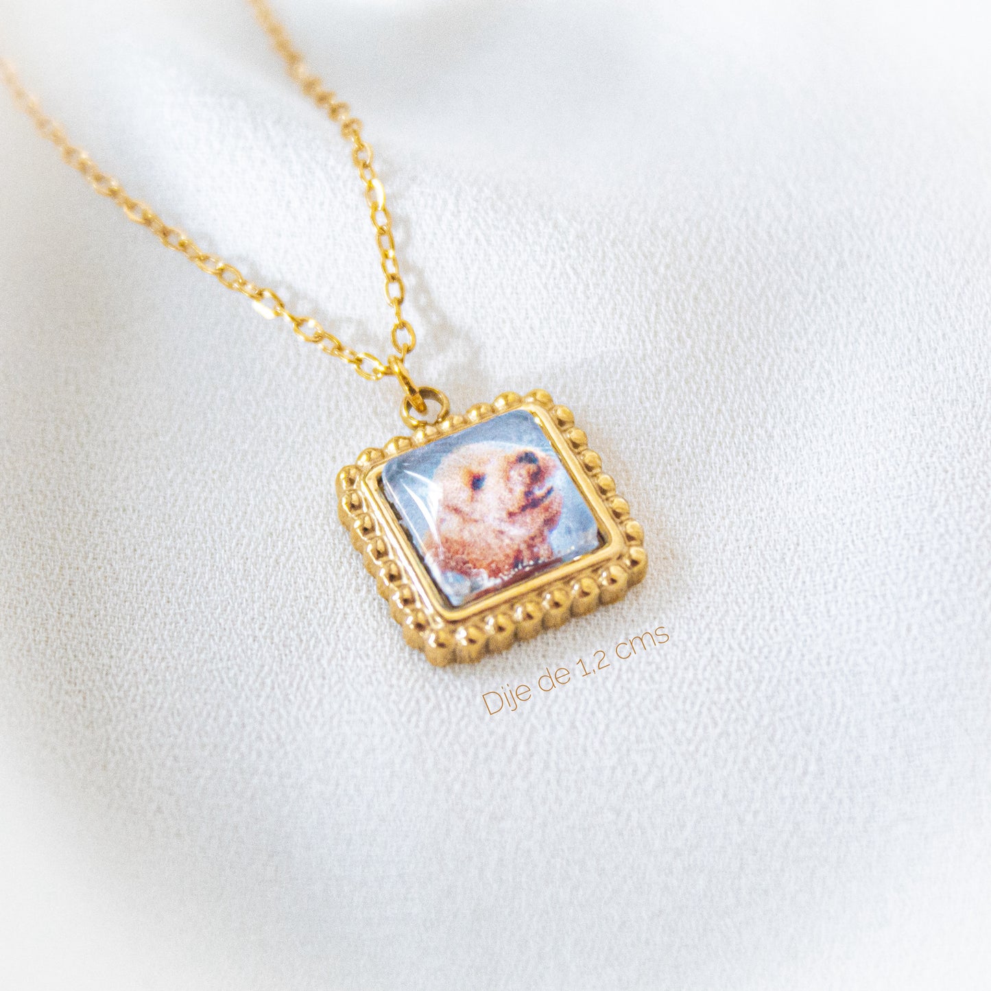 Cadena Fotomedalla cuadrada mini