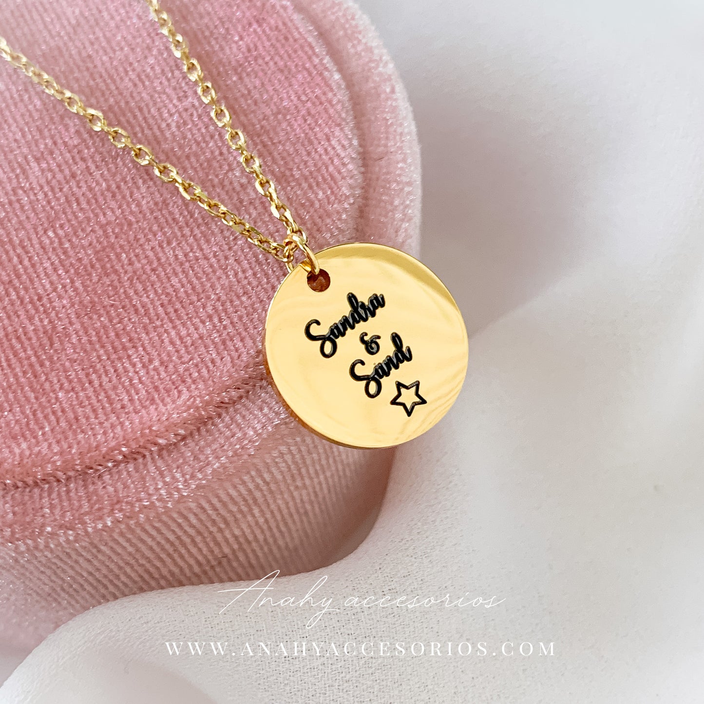 Cadena medalla circular 15mm-20mm