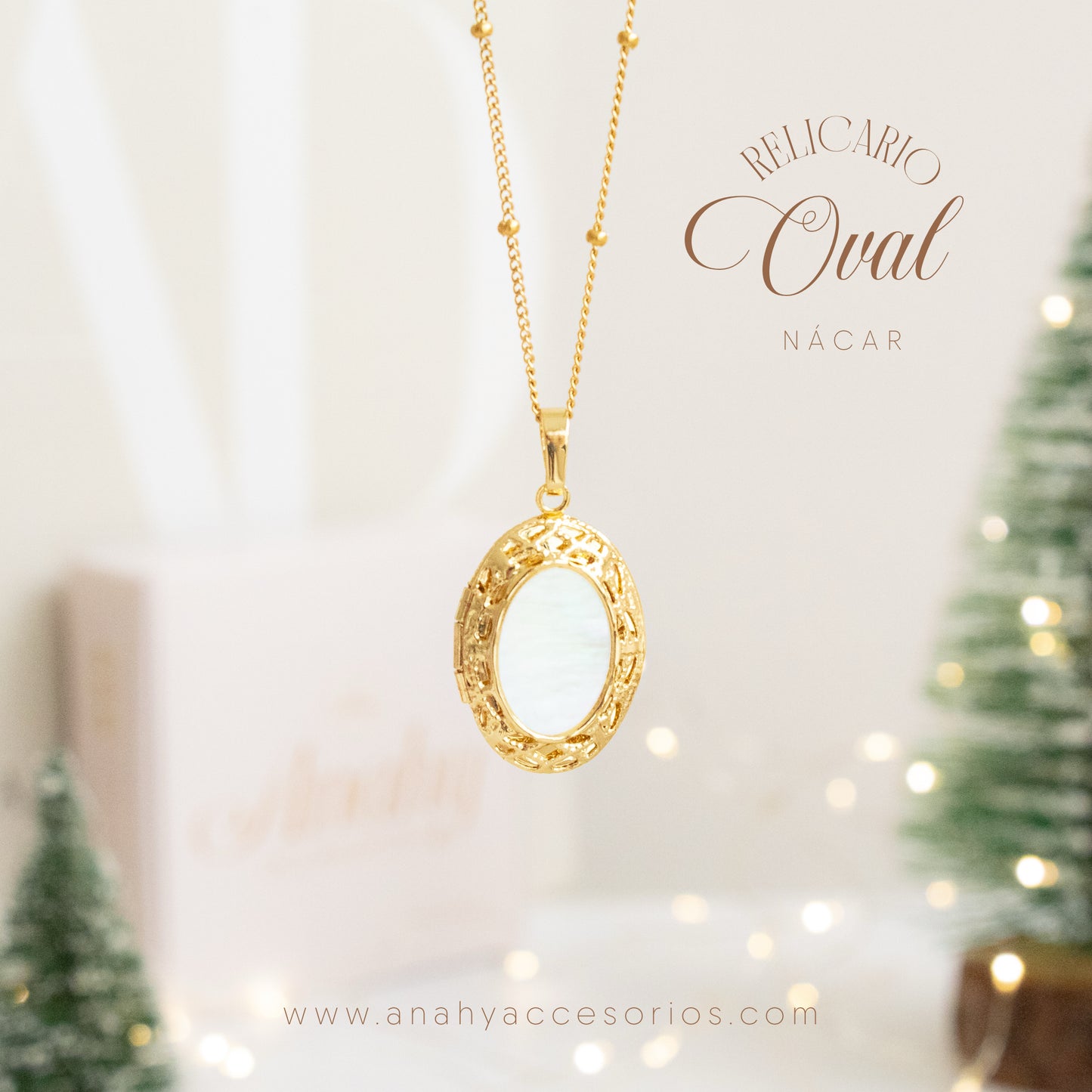 Relicario Oval nácar