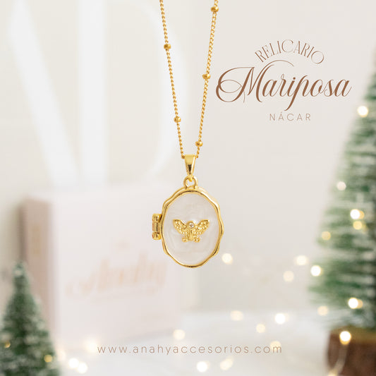 Relicario Mariposa nácar