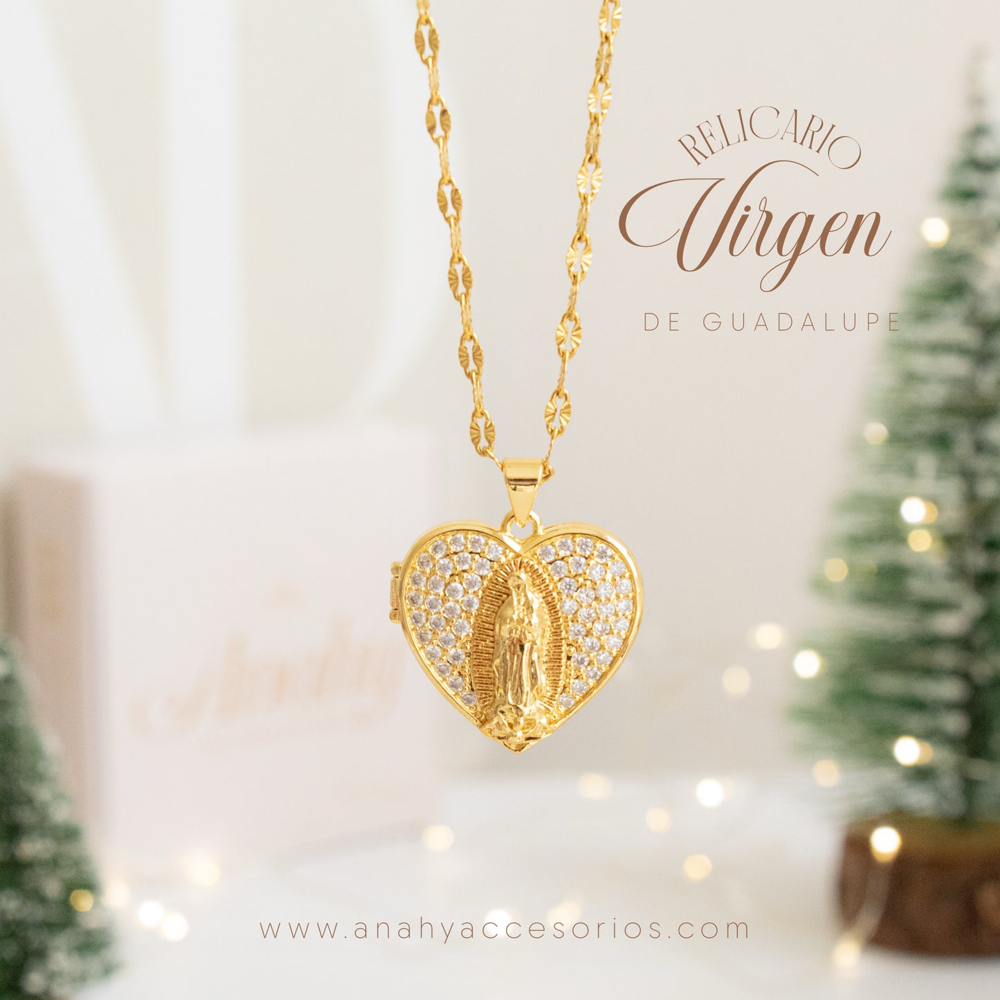 Relicario de corazón Virgen de Guadalupe