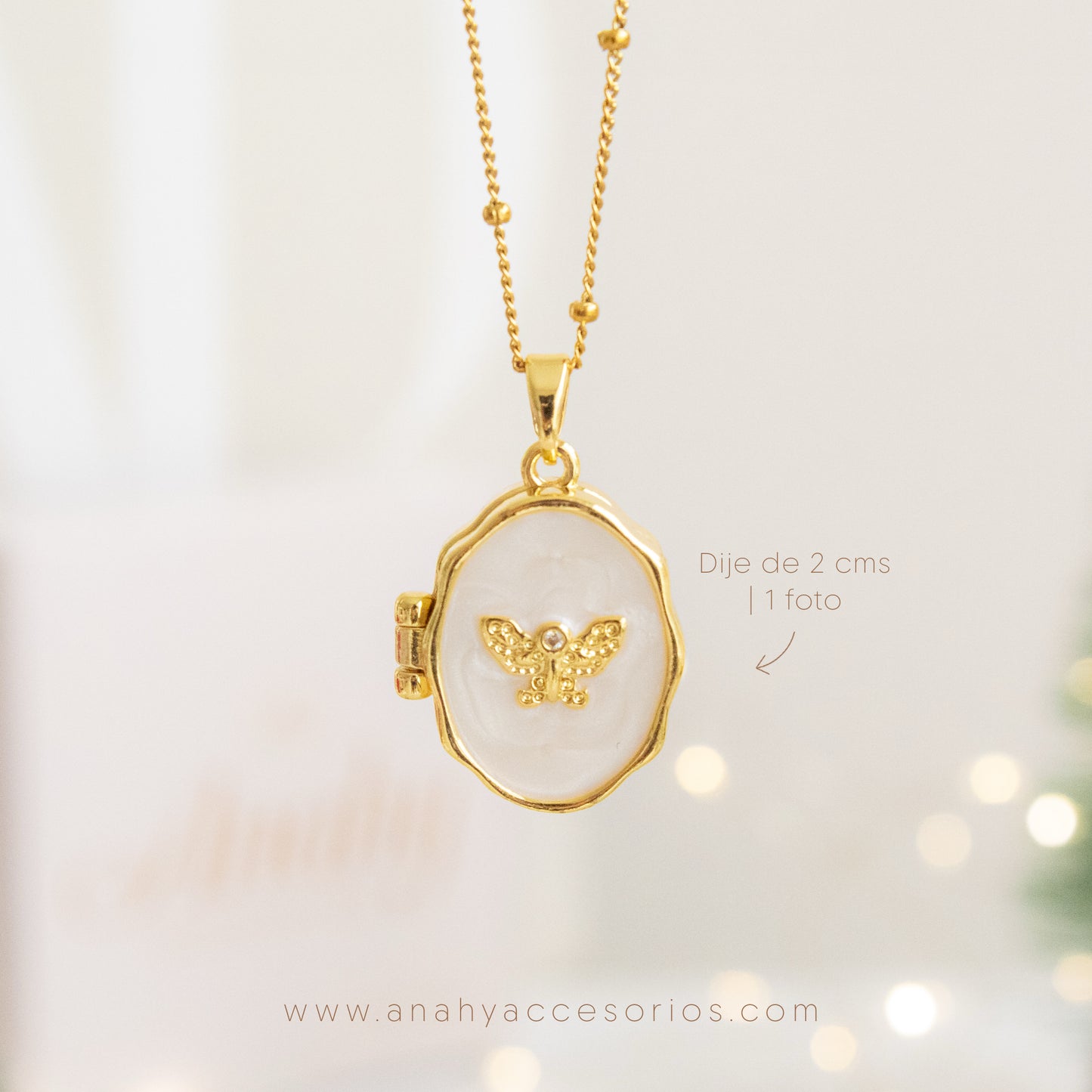 Relicario Mariposa nácar