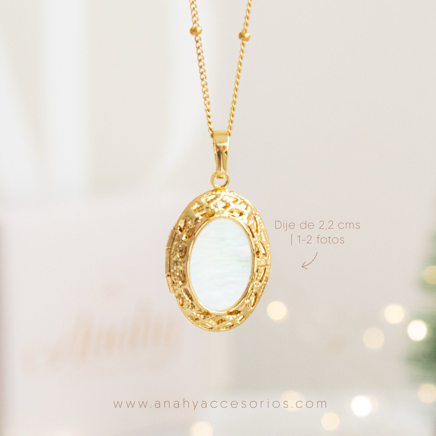 Relicario Oval nácar