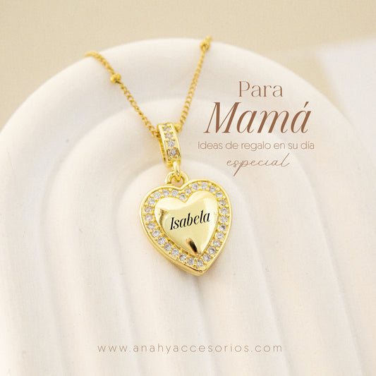 Cadena Corazón piedras